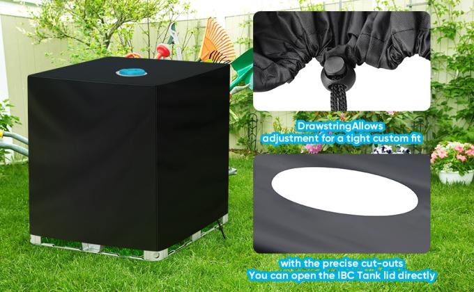 IBC Tote Cover Met Zipper, 275 Gallon 1000L Outdoor IBC Tote Zonnebril 210D Oxford Stof Cover Waterdicht Zonnebestendige 4