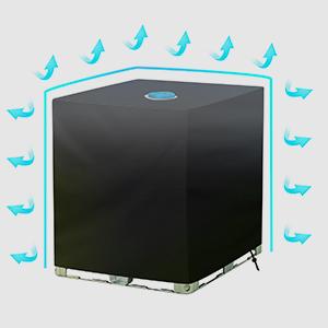 IBC Tote Cover Met Zipper, 275 Gallon 1000L Outdoor IBC Tote Zonnebril 210D Oxford Stof Cover Waterdicht Zonnebestendige 5