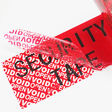 Serienummerde rode beveiligingsband tegen manipulatie (48 mm x 50 m x 2 mil, 100% totale overdracht, ultra-dikke “Void” film 4