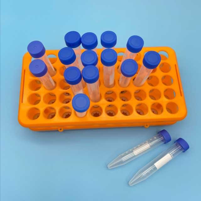 Laboratorium Multi Function PP Centrifuge Tube Rack 50 gaten*18mm Plastic Test Tube Rack Silicone Circlip 7