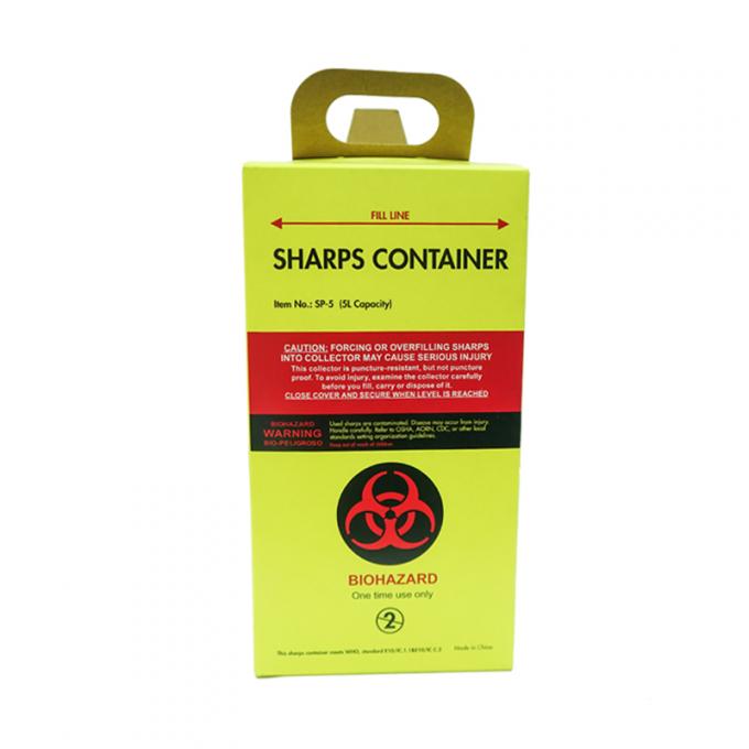 Ziekenhuis Biohazard 5L Medische verwijdering Kraftpapier Board Sharps Container Safety Box Weggooi Gebruikte Spuiters En La 0