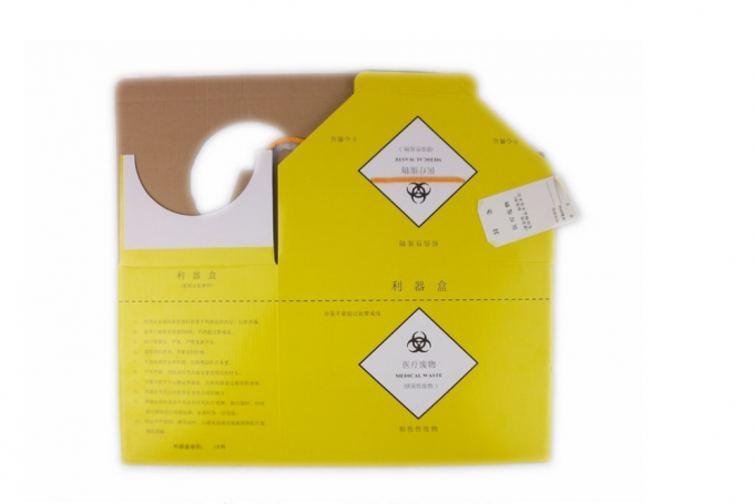 Ziekenhuis Biohazard 5L Medische verwijdering Kraftpapier Board Sharps Container Safety Box Weggooi Gebruikte Spuiters En La 6