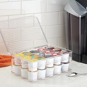 Plastic condimenten organisator en theezak houder - 8-compartiment keuken pantry / countertop opslag caddy - Splitsing chip 1