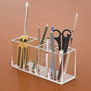 Acryl penhouder 4 compartimenten,Clear penhouder organisator make-up borstelhouder voor kantoor bureauaccessoires,cosmetische 1