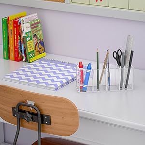 Acryl penhouder 4 compartimenten,Clear penhouder organisator make-up borstelhouder voor kantoor bureauaccessoires,cosmetische 4