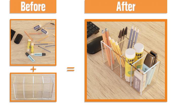 Acrylic Pen Holder, Typical Application Case, Stationery Organizer at Home, School or Office