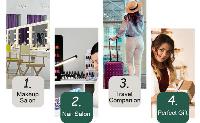 Draagbare cosmetica en toiletartikelen organisator doos, duidelijke trein koffer sloten en handle reis make-up gereedschappen opslag Organiseer 2