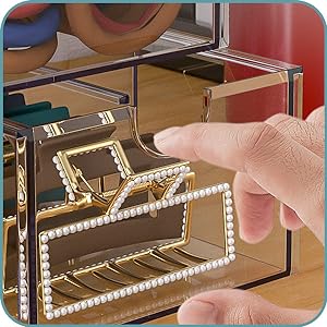 Doorzichtige containers voor het organiseren van haar accessoires, plastic haar accessoires organisator doos met 5 laden, haar accessoires 2