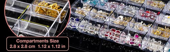 Plastic Nail Art Decorations Container, Transparent Plastic Organizer Box, Clear Storage Container Sieradendoos 1