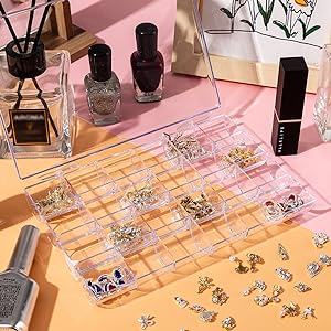 Plastic Nail Art Decorations Container, Transparent Plastic Organizer Box, Clear Storage Container Sieradendoos 4