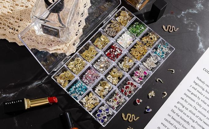 Plastic Nail Art Decorations Container, Transparent Plastic Organizer Box, Clear Storage Container Sieradendoos 5