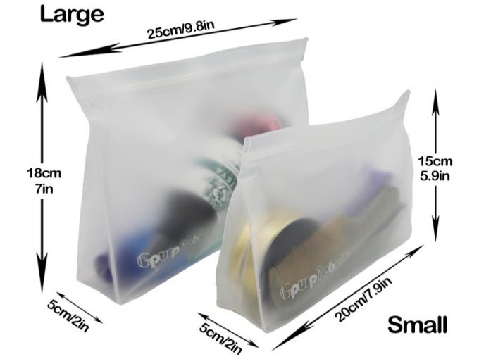 Toilettenzakken, zachte plastic reismake-up cosmetische zakken, rits sluitingsontwerp, waterdichte draagbare draagtassen 3