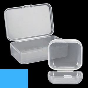 Rectangulaire lege mini heldere plastic organisator opslagdoos Containers met gehengde deksels voor kleine voorwerpen Craft box 1