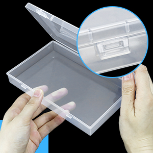 Rectangulaire lege mini heldere plastic organisator opslagdoos Containers met gehengde deksels voor kleine voorwerpen Craft box 3