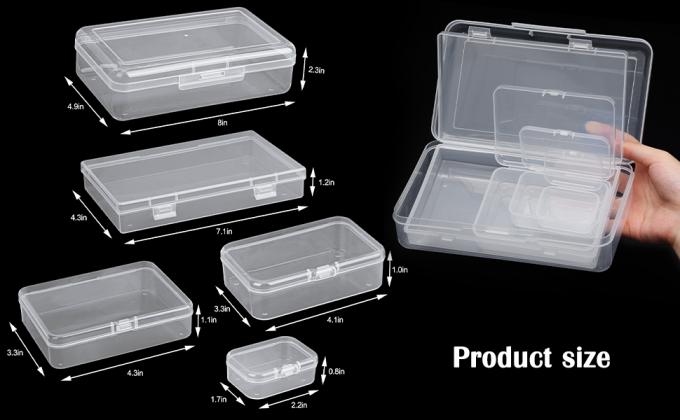 Organisator opslagdoos, rechthoekige lege mini heldere plastic organisator opslagdoos Containers met deksels Kleine artikelen 1