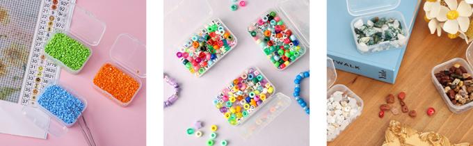 Organisator opslagdoos, rechthoekige lege mini heldere plastic organisator opslagdoos Containers met deksels Kleine artikelen 2