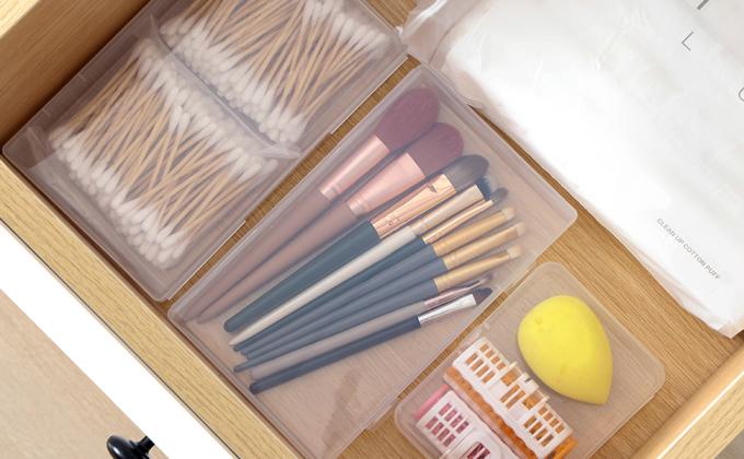 Organisator opslagdoos, rechthoekige lege mini heldere plastic organisator opslagdoos Containers met deksels Kleine artikelen 3