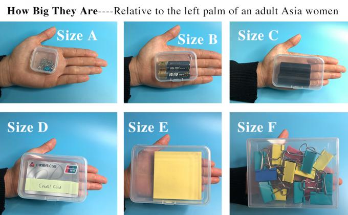 Organisator opslagdoos, rechthoekige lege mini heldere plastic organisator opslagdoos Containers met deksels Kleine artikelen 5