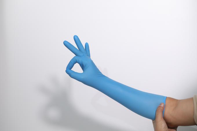 Hoge kwaliteit gratis monsters sky blauw wegwerp groothandel medicijnpoeder gratis lange mouw niet-steriele nitrilhandschoenen 2