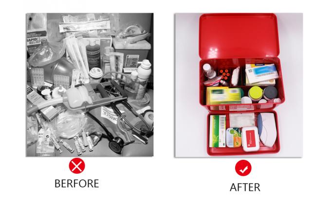 Metalen EHBO-opslagdoos EHBO-kit Medische opslagdoos Medische tin, Metalen medische opslagdoos 1