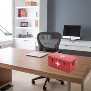 Eerste Hulp Kits Voorzieningen Kooi, Metalen Geneesmiddelenopslag Blik, Eerste Hulp lege doos met veiligheids slot Huis Noodgereedschapset 3