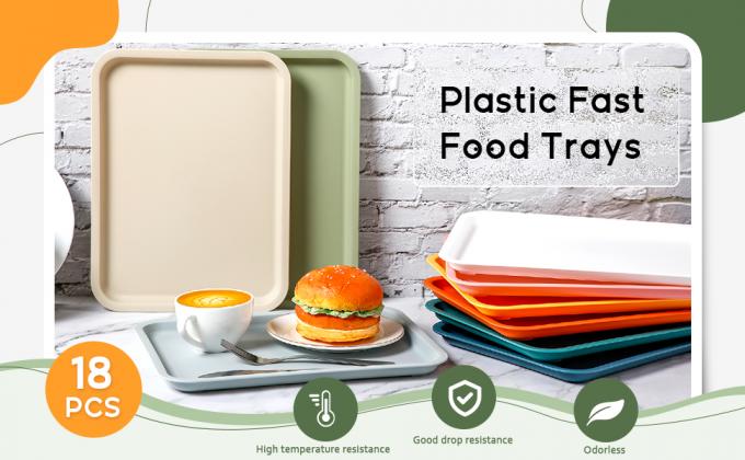 Plastic Fast Food Trays Bulk Restaurant Serving Trays Cafeteria Trays Grill Tray School Lunch Trays Rechthoekig 0