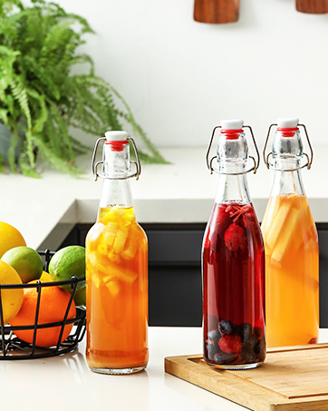 Glas sapflessen met 2 rietjes en 2 deksels w Hole- 16 OZ Reisdrinkpotten, waterbekers met zwarte luchtdichte deksels 1