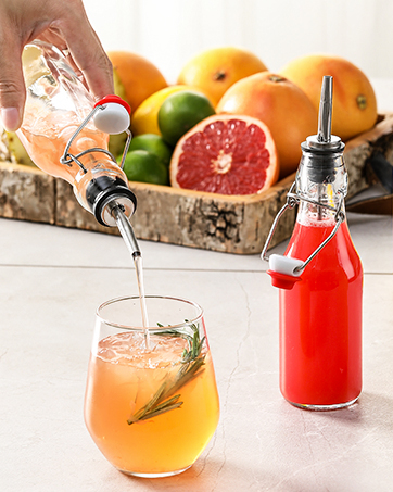 Glas sapflessen met 2 rietjes en 2 deksels w Hole- 16 OZ Reisdrinkpotten, waterbekers met zwarte luchtdichte deksels 3