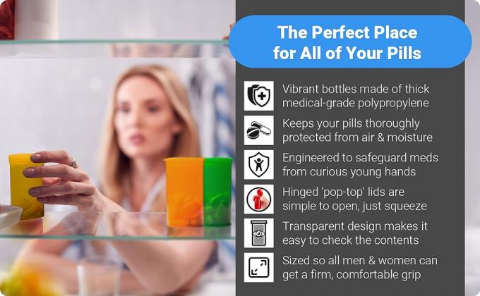 lege flessen met doppen - luchtdichte 30 drams pop top flessen - receptgeneesmiddelencontainer - voor kruiden, snoep 4