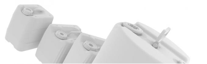 Containers voor het vervoer, opslag en afval; 20L (5 gallon), HDPE, 70mm cap, UN 3H1, 1/EA 11