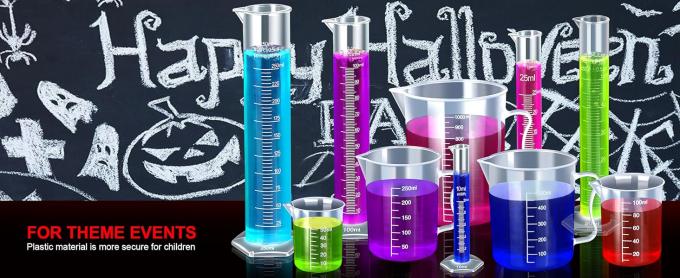 Plastic gegradueerde cilinders& Plastic Beakers, Plastic gegradueerde cilinders 10ml 25ml 50ml 100ml 250ml & 5pcs 1