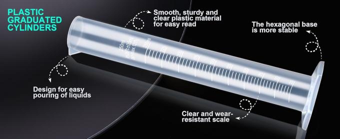 Plastic gegradueerde cilinders& Plastic Beakers, Plastic gegradueerde cilinders 10ml 25ml 50ml 100ml 250ml & 5pcs 4