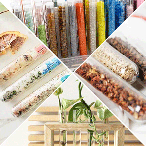 Plastic proefbuizen met rek en dop, 16 x 100 mm met houder voor wetenschappelijke experimenten, Perlen vloeistof 3