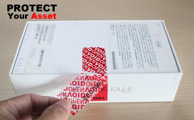 Overdracht Tamper Proof Security Guarantee Void Stickers/Labels/Seals (Rood, 1 X 3,35 inch, serienummers) 0