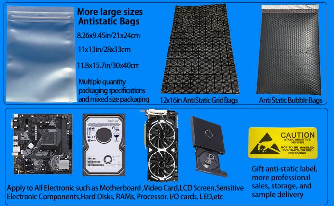 Anti-statische hervergrendelbare zakken, 5,9 x 7,9 inch Plastic Static Free Bag voor moederbord SSD HDD Computer Electronic 7