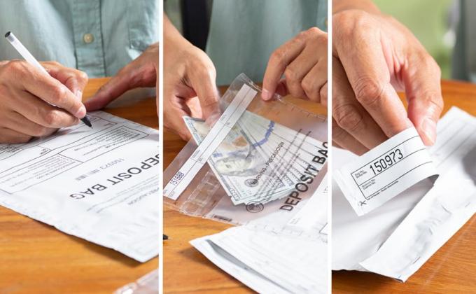 Duidelijke zakken, Tamper-Evidente zakken, beveiligde bankzak, vervoer. 1