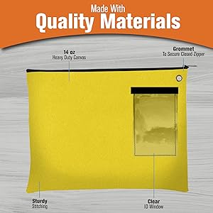 Canvas Interoffice Mailer, 14 oz. 14W x 11H Transit Bag Grote Zipper Bag met Grommet Gebruik met hangslot 1