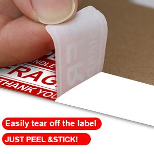 3 x 2 inch handvat met zorg Fragile stickers voor het verzenden van bewegende glas 500 Permanente kleefstof Fragile labels 2