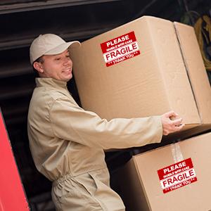 3 x 2 inch handvat met zorg Fragile stickers voor het verzenden van bewegende glas 500 Permanente kleefstof Fragile labels 5