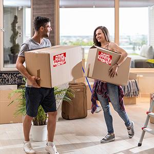 3 x 2 inch handvat met zorg Fragile stickers voor het verzenden van bewegende glas 500 Permanente kleefstof Fragile labels 6