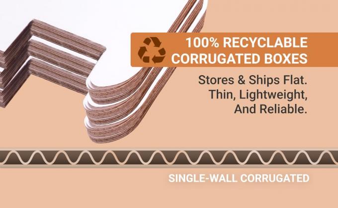 Kraft-gegolfde gegolfde kartonnen brievenbussen, 10" x 4" x 4", verpakking van 50, breekbestendig, voor verzending, verzending 2