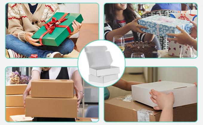 Witte gegolfde kartonnen postbussen, middelgrote postbussen voor kleine bedrijven 1