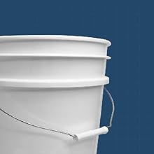 5 Gallon White Bucket & Lid - Duurzame 90 Mil All Purpose Bucket - Food Grade - BPA Free Plasti (5 Gal. W/Lids - 6pk) 2