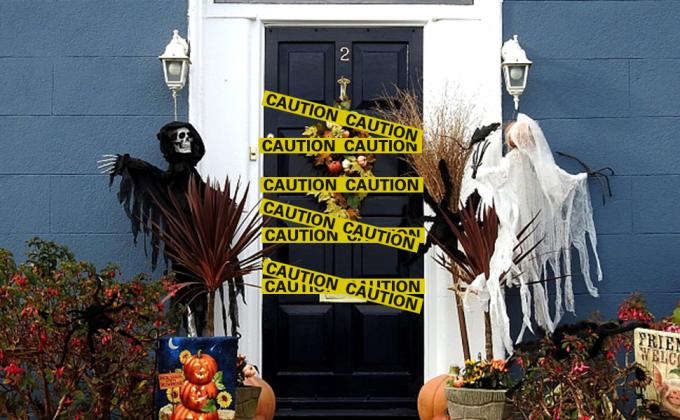 Biohazard High Visibility Tape Halloween Decoratie Tape voor spookhuizen, Yard Décor, feesten. 9