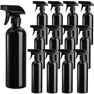 Plastic sprayflessen Zwart voor reinigingsoplossingen 16 oz (verpakking van 4), Heavy Duty hervulbaar herbruikbaar lege spray 1