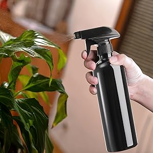 Plastic sprayflessen Zwart voor reinigingsoplossingen 16 oz (verpakking van 4), Heavy Duty hervulbaar herbruikbaar lege spray 5