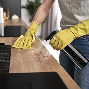 Plastic sprayflessen Zwart voor reinigingsoplossingen 16 oz (verpakking van 4), Heavy Duty hervulbaar herbruikbaar lege spray 6