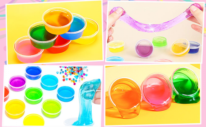 Kleine plastic containers met deksels 50 verpakkingen Slime containers met deksels,containers voor de opslag van slime foam ballen 5
