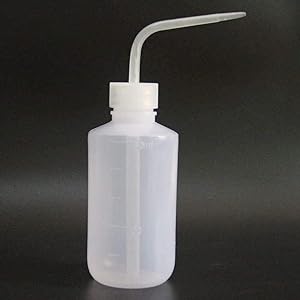 Chemische wasfles, 2 verpakkingen Plastic Safety Lab Squeeze Wasfles, LDPE met smalle mond, 1000 ml / 2 fles 6