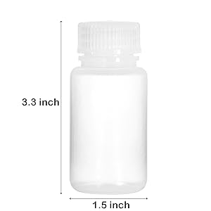Laboratoriumkwaliteit Polypropyleen reageerfles met brede mond, 2 oz plastic lege fles met dop 1